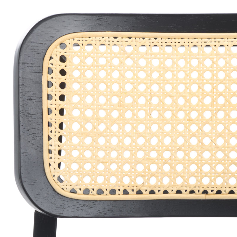 Luz Cane Counter Stool, Black/Natural