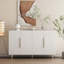 Buffet d'appoint cannelé avec tablettes réglables-580191102