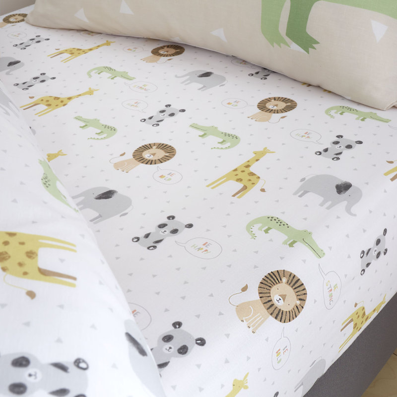 Roarsome Jungle Animals Fitted Sheet, Toddler (70 x 140cm)