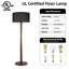 Lampe sur pied de 61 po en noyer avec grand abat-jour tambour en tissu de 19,7 po, lampe sur pied en bois massif pour salon, chambre à coucher, bureau et coin, homologuée UL, ampoule non incluse-1447933134