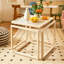 Table d'appoint moderne en métal, table de bout carrée en verre avec structure en acier inoxydable, table de chevet minimaliste pour le salon, petits espaces, blanc crème
