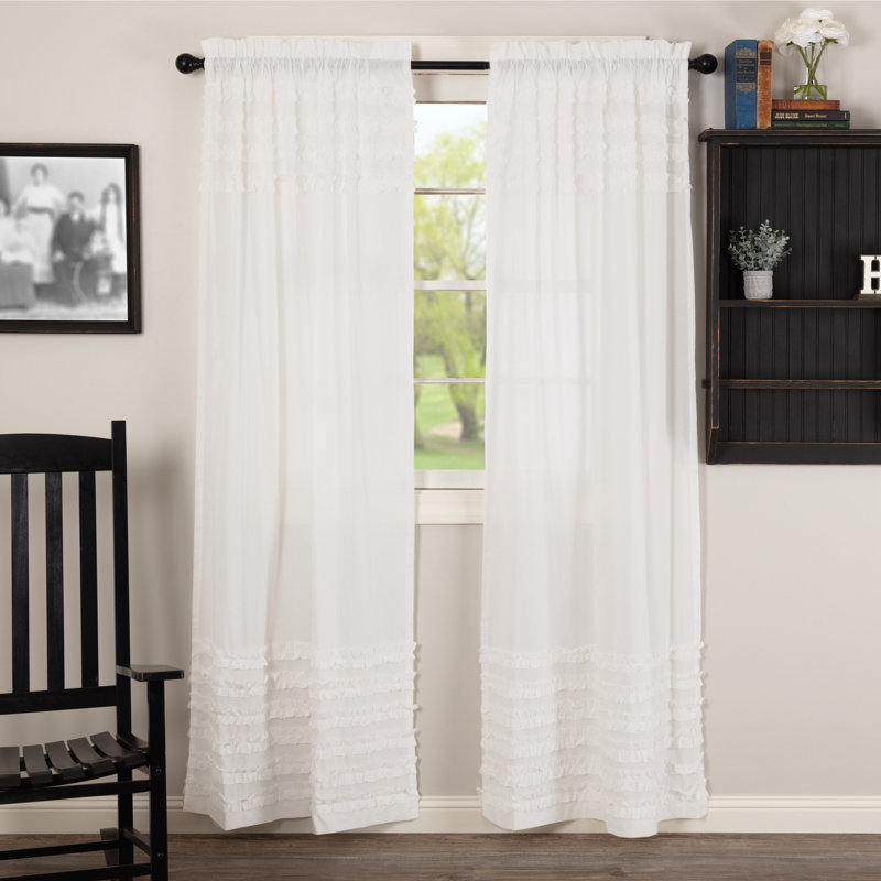 Penwortham Cotton Blend Semi Sheer Curtain Panel Pair, 40" W x 84" L