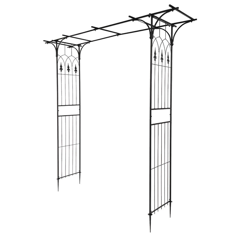 206cm W x 40.48cm D Metal Arbour in Black