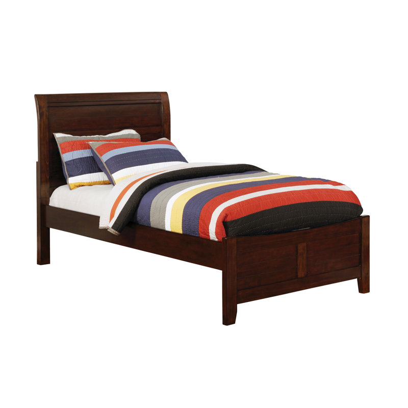 Lit pour enfant Kahi, Cerisier brun, Lit simple