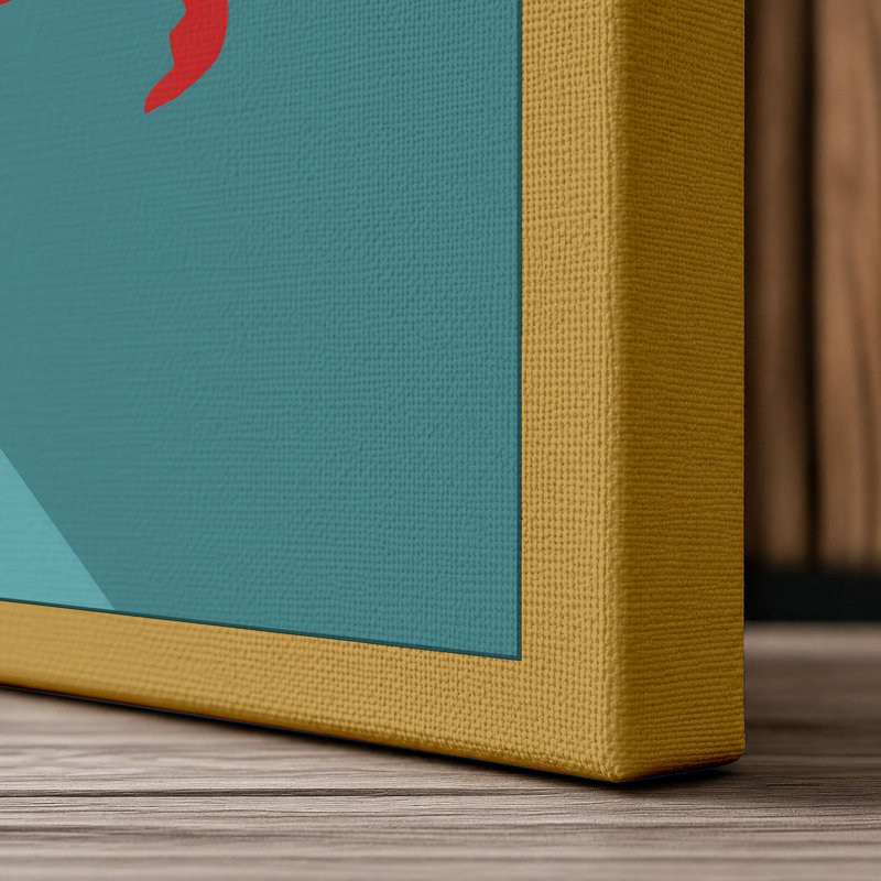 Crab in Teal Modern - Wrapped Canvas, 24x16 - 61.0 x 40.6 cm, Ochre Border