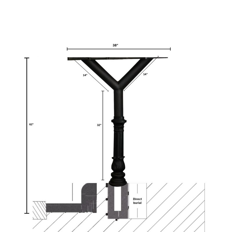 Penfield 62'' H Ornate Multi-Mount Post
