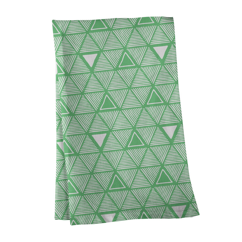 Jordao Tea Towel Kitchen Towel, Green/White, Poly Twill