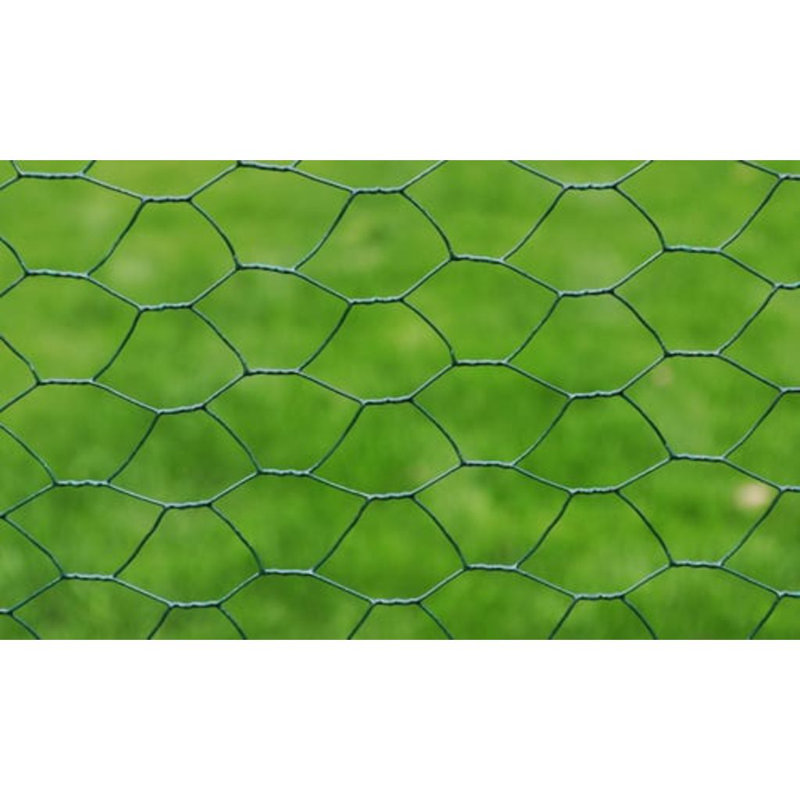 Chicken Wire Fence with PVC Coating 25x1 m, Green