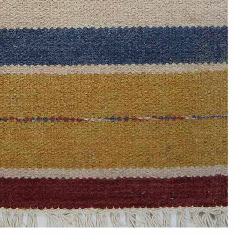 Tapis kilim en laine tissés à la main et tissés à plat à la main - 4 pi x 6 pi, rectangulaire, multicolore, design moderne contemporain, tapis faits à la main pour le salon, la chambre à coucher