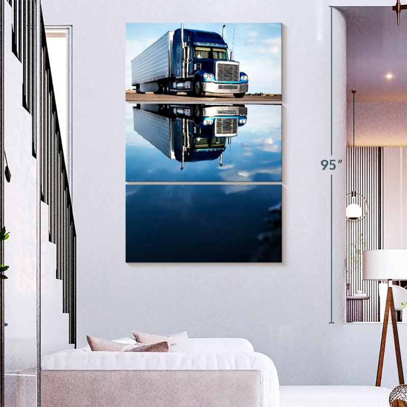 Mehar Semi Truck Reflection, 74" H x 48" W
