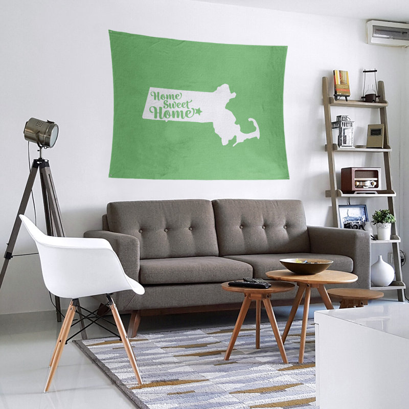 Tapisserie murale Home Sweet Worcester, H 88 po x l 104 po, Vert
