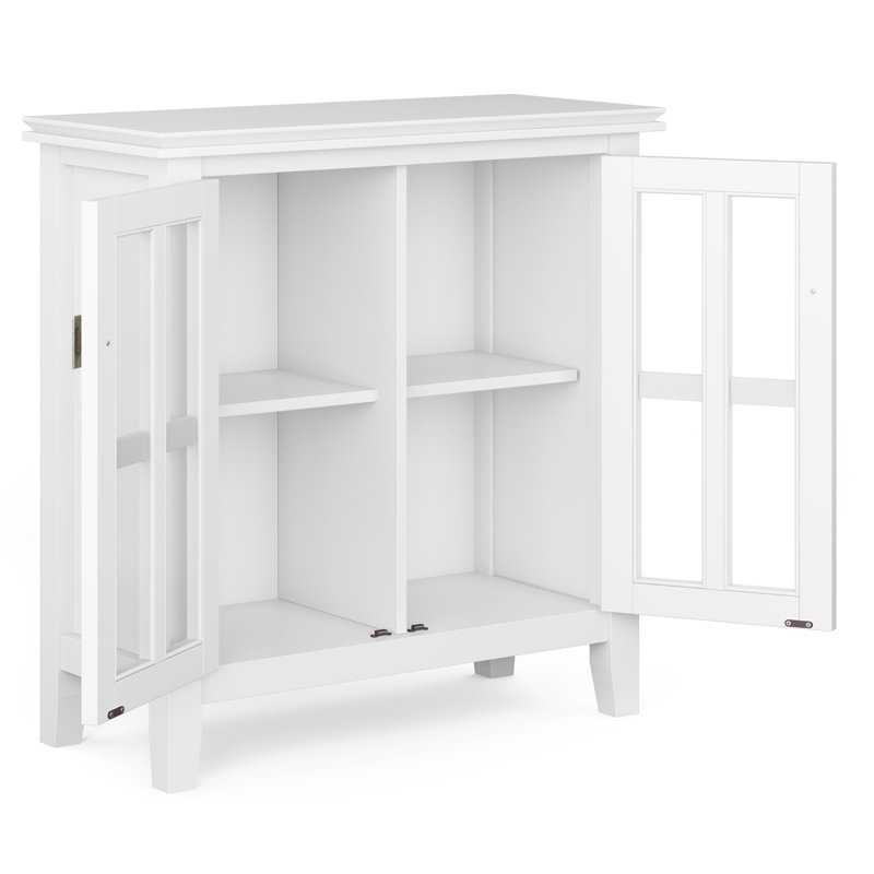 Armoire de rangement basse en bois Artisan, Blanc