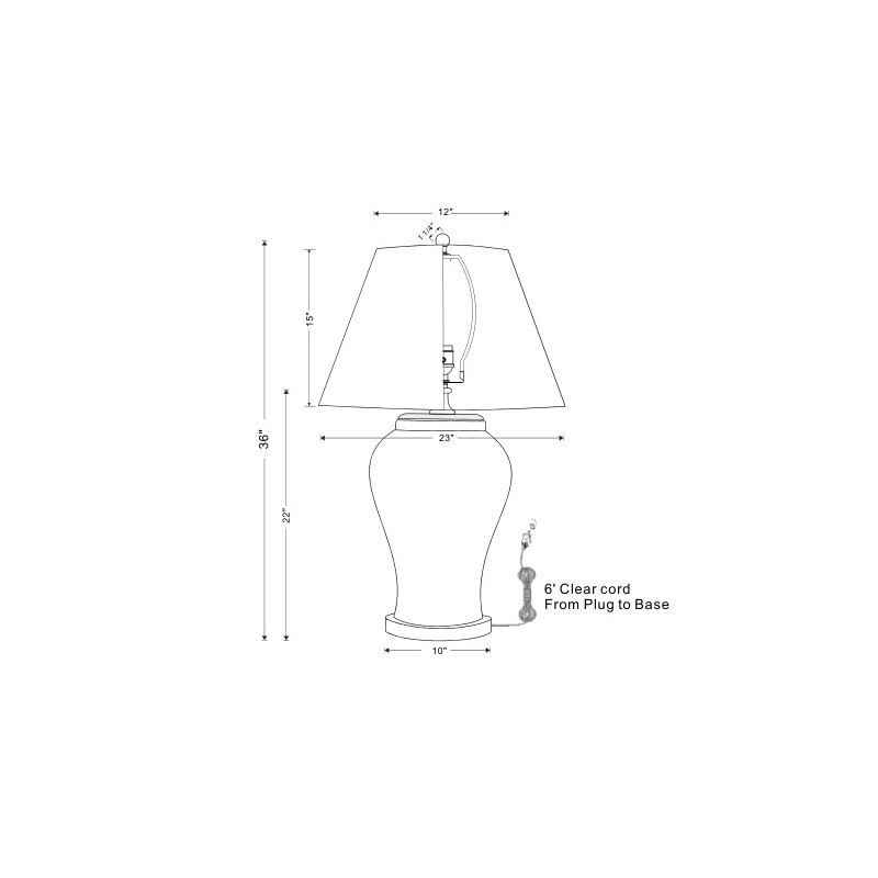Scalamandre Maison 36'' Rich Blue/Cream Table Lamp