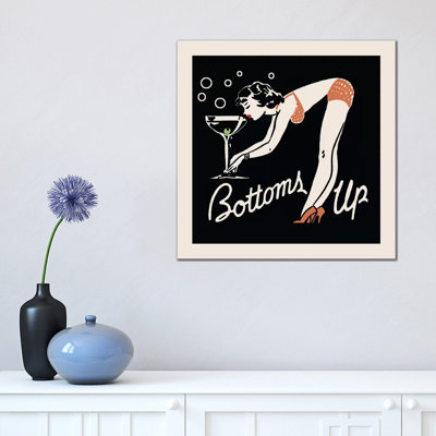 Bottoms Up - Vintage Ad Poster by Retro Series - Wrapped Canvas Print
