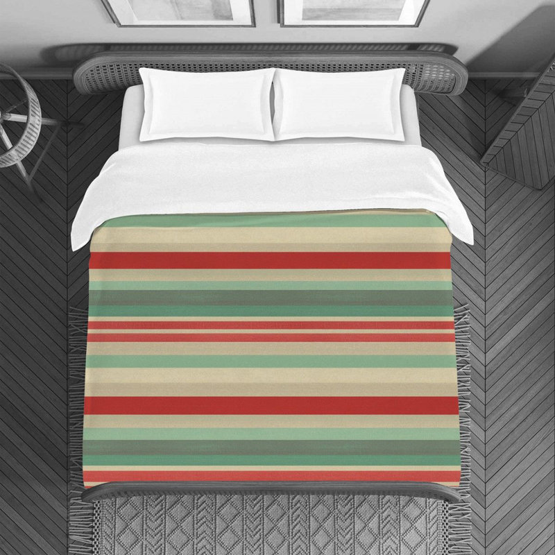 Machine Printed Duvet Cover, Green/Red, King Duvet Cover
