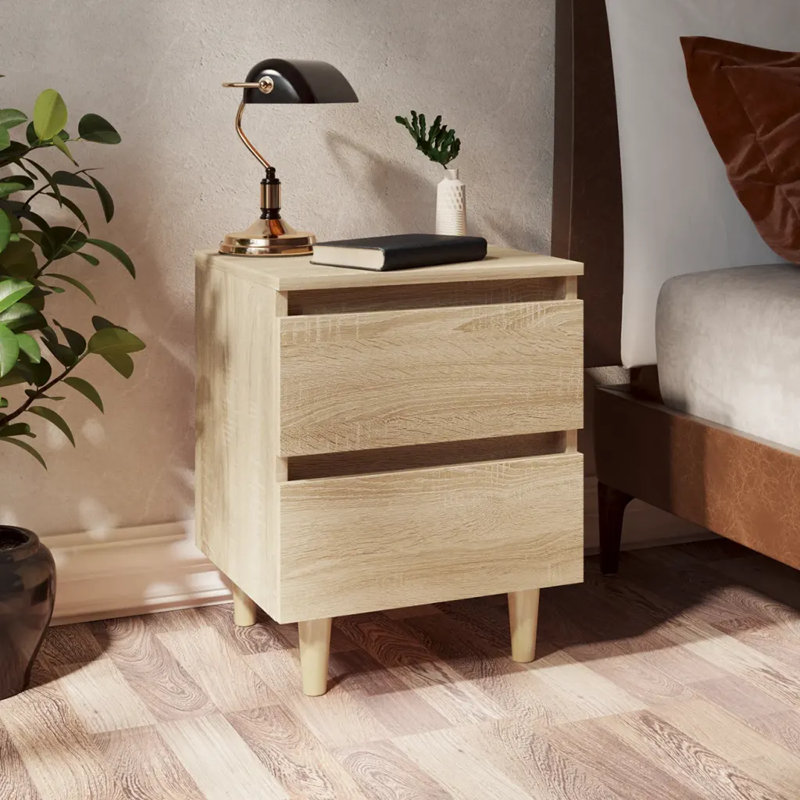 Liesl 40cm W Manufactured Wood Bedside Table, Sonoma Oak