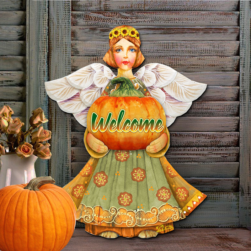 Cintre pour porte en bois de thanksgiving welcome
