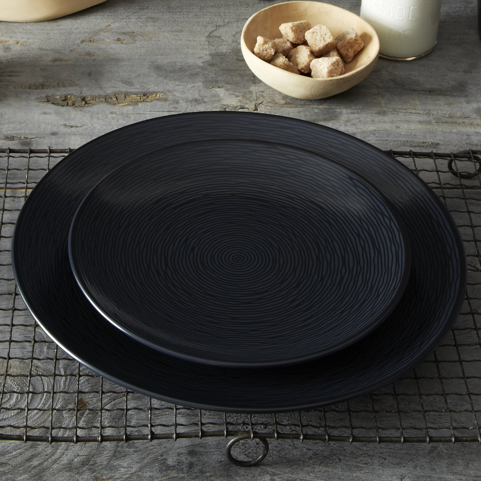 Noritake Colorscapes Swirl Coupe Dinner Plates, 11", Black