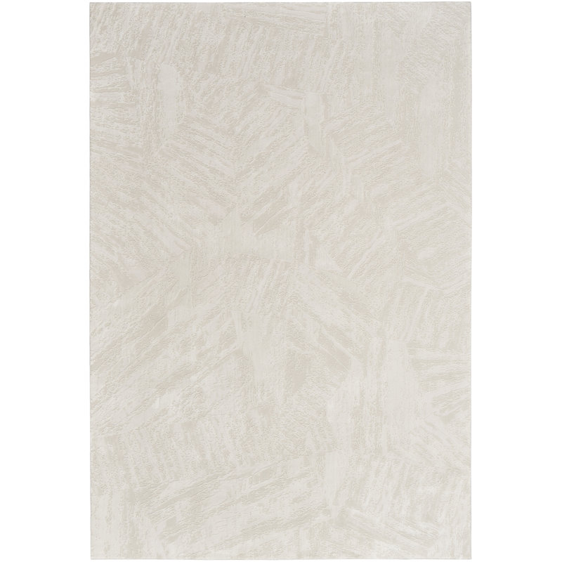 Indoor Ivory Modern Abstract Rug, Rectangle 6' x 9'