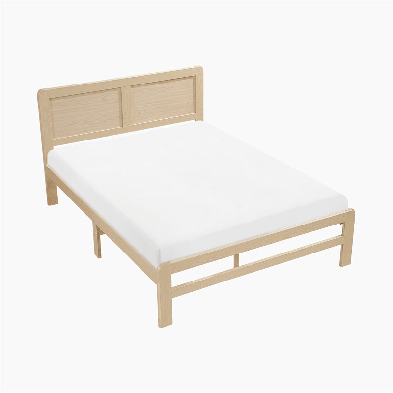 Ensemble de lit plateforme en bois avec finition lit naturel contemporain 1pc