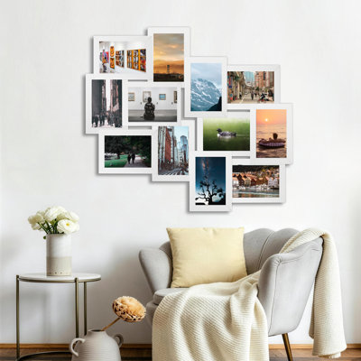 Cadre de collage décalé intégré, cadre blanc mat pour photos standard de 4 x 6