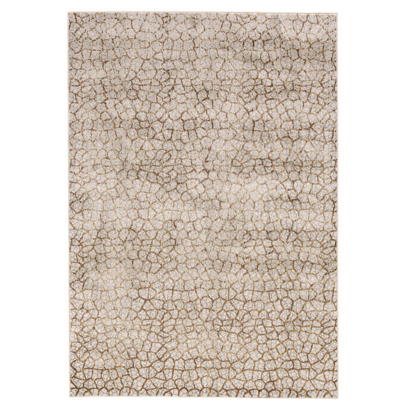 Mukherjee Abstract Gray/Brown Area Rug, Rectangle 1'8" x 2'10"