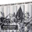 Rideau de douche imperméable hibiscus à motif floral noir et blanc avec 12 crochets-701467002