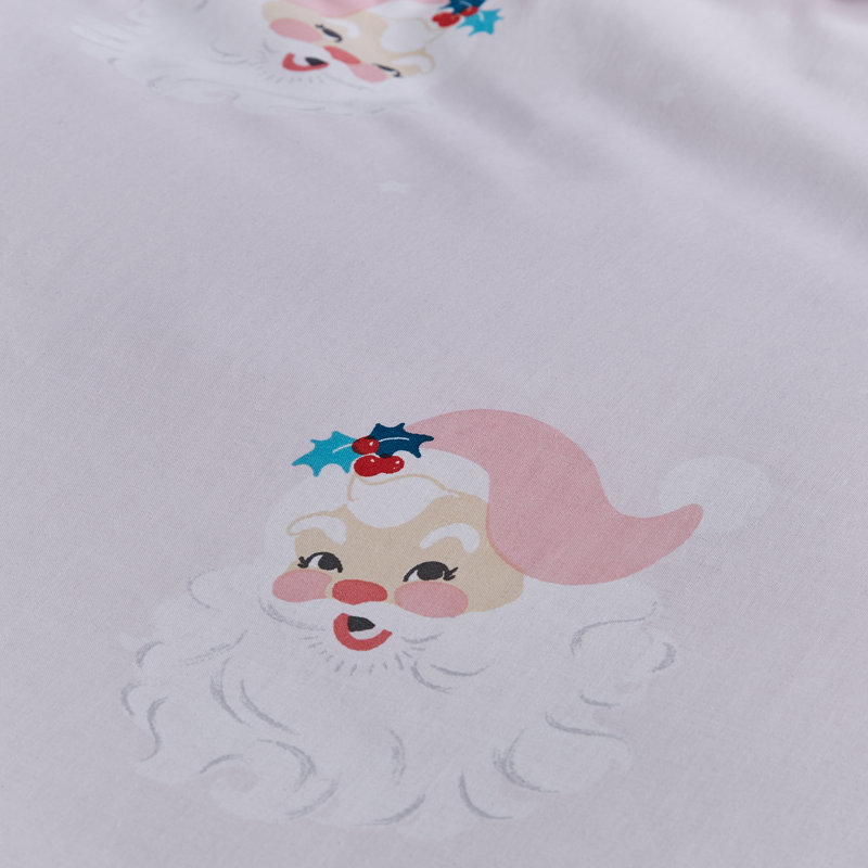 Vintage Christmas Santa Reversible Duvet Cover Set, King Duvet Cover + 2 Standard Pillowcases