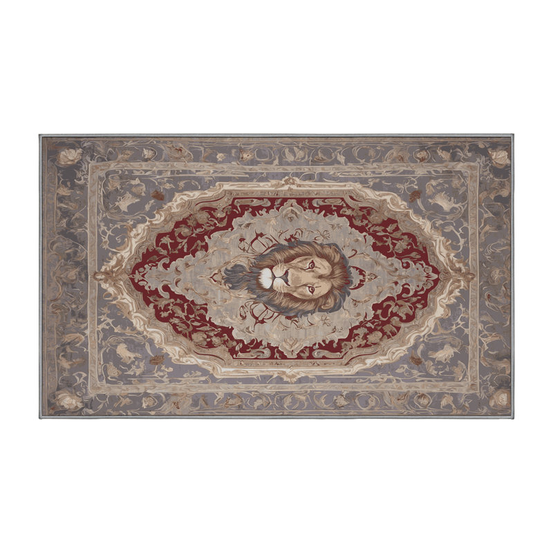 Machine Washable Gray Area Rug, Rectangle 2' x 3'
