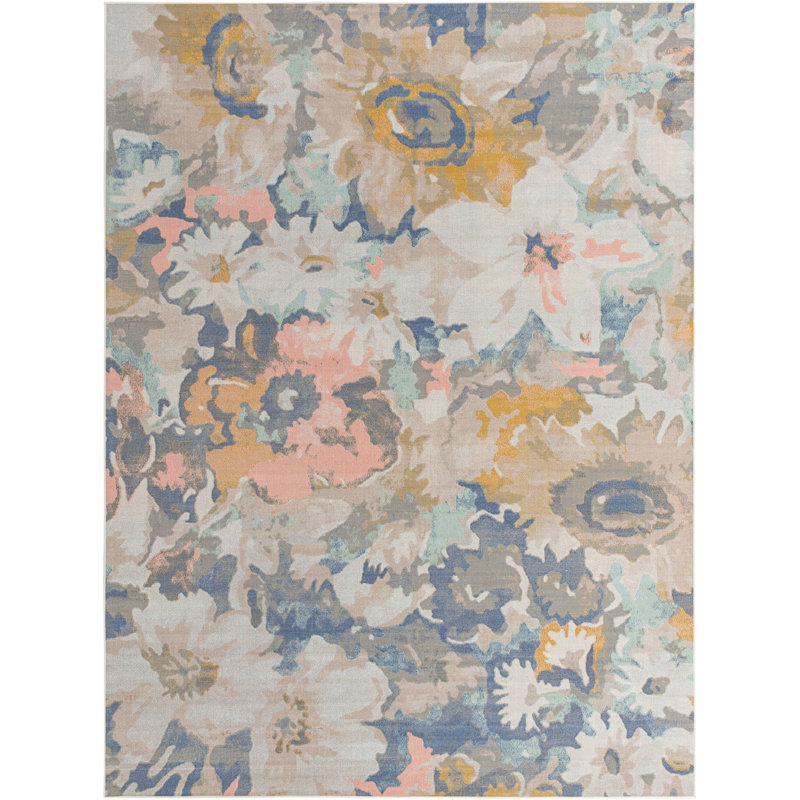 Floral Indoor Rug, Rectangle 9' x 12'