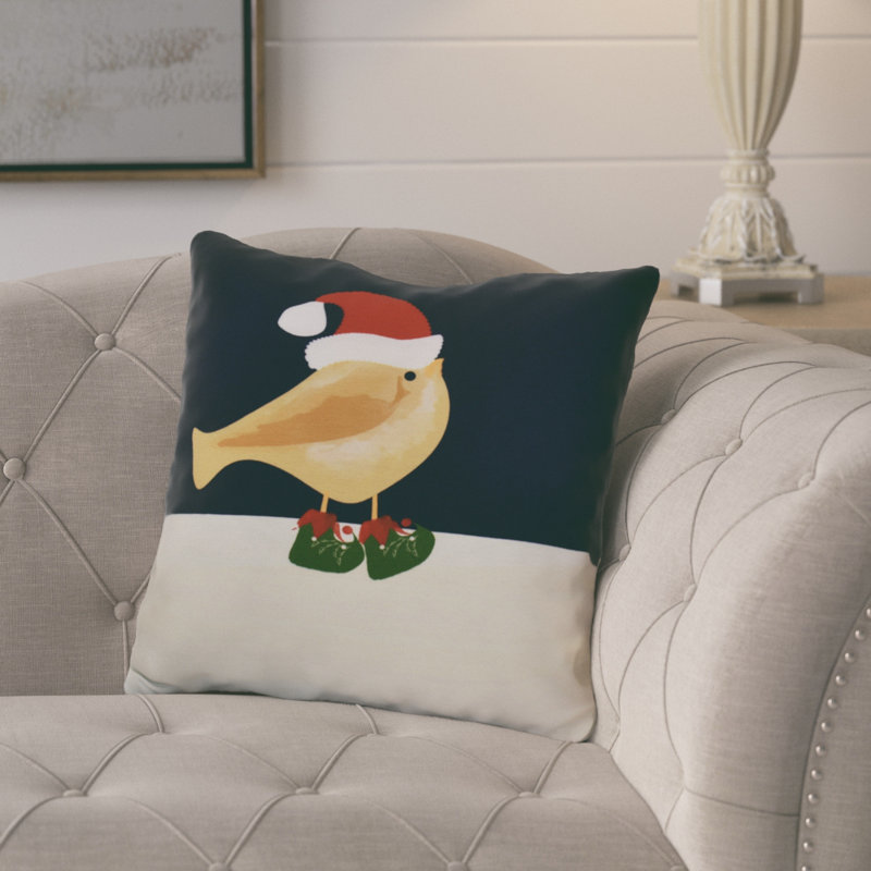 Coussin décoratif imprimé animal de vacances, H 18 po x l 18 po, Or