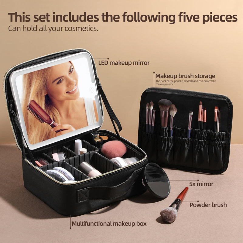 Organisateur de maquillage en plastique Nesat, Noir