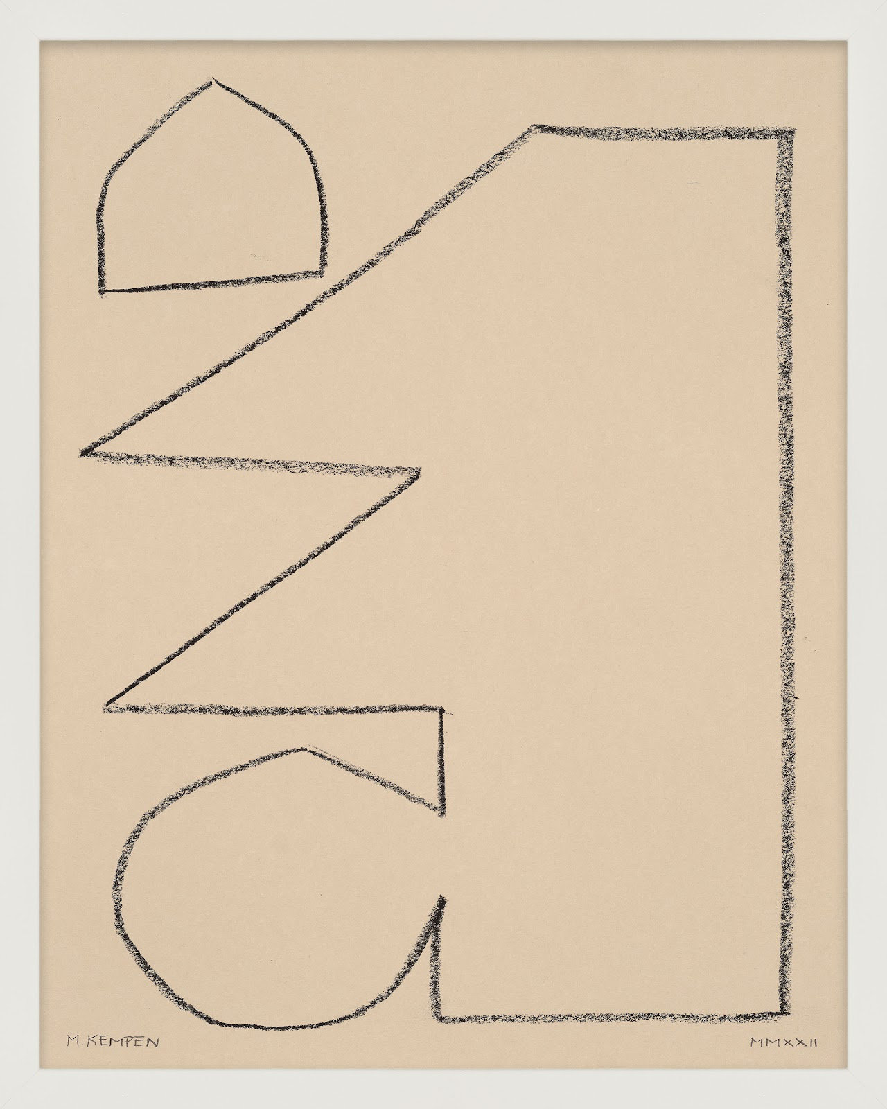 Outlines 10 by Michael Kempen, 40" W x 50" H, White Framed