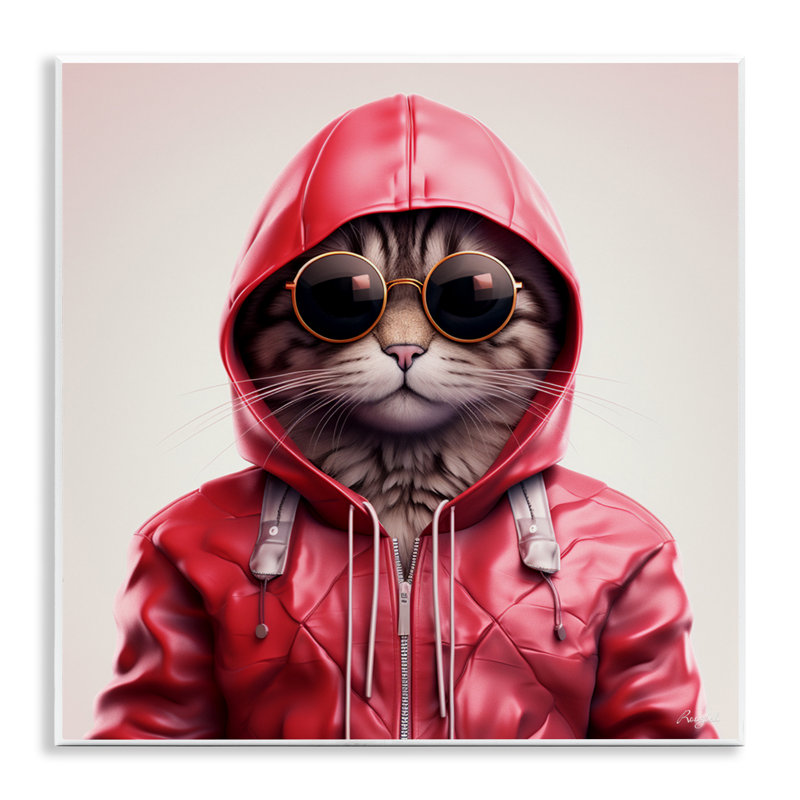 Plaque murale Hipster Cat in Elegant