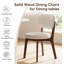 Ensemble de 4 chaises de salle à manger rembourrées, structure en bois massif de noyer et revêtement en tissu rayé