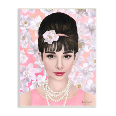 Audrey Hepburn, accessoires de mode polis, art mural sur toile par Diane Neukirch