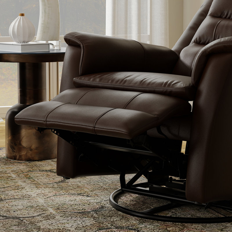 Fauteuil inclinable et oscillant Global Home avec repose-pieds manuel Madras, Brun
