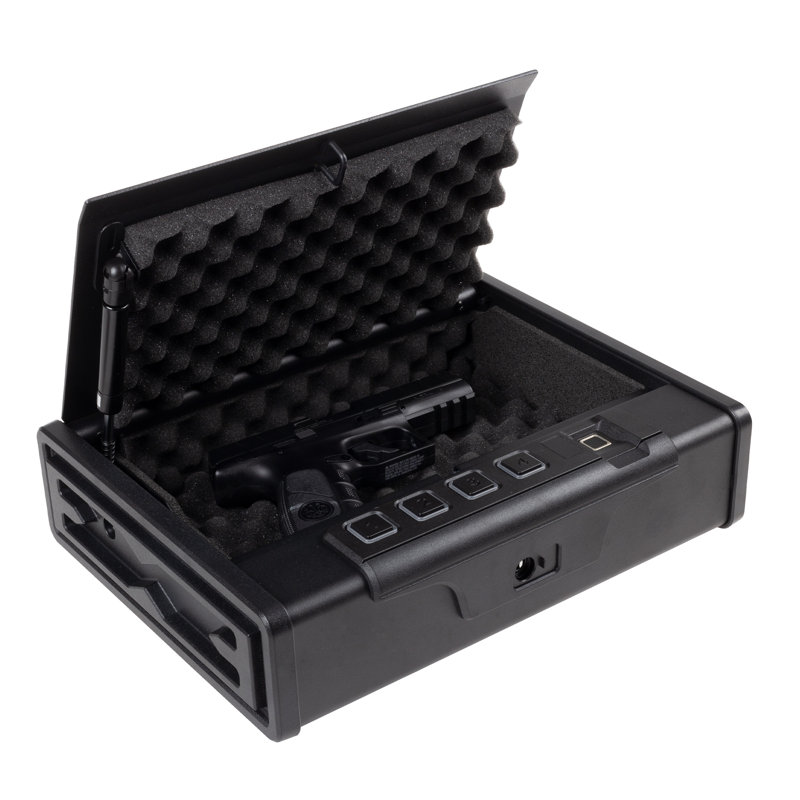 Stalwart Stalwart Desk 2-Gun Safe with Fingerprint Access - Heavy-Gauge Steel Lock Box Holds 2 Handguns