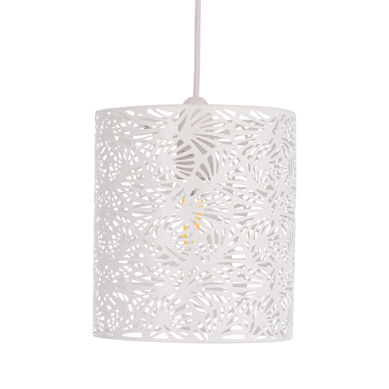 20cm H Metal Pendant Shade ( Uno ) in White