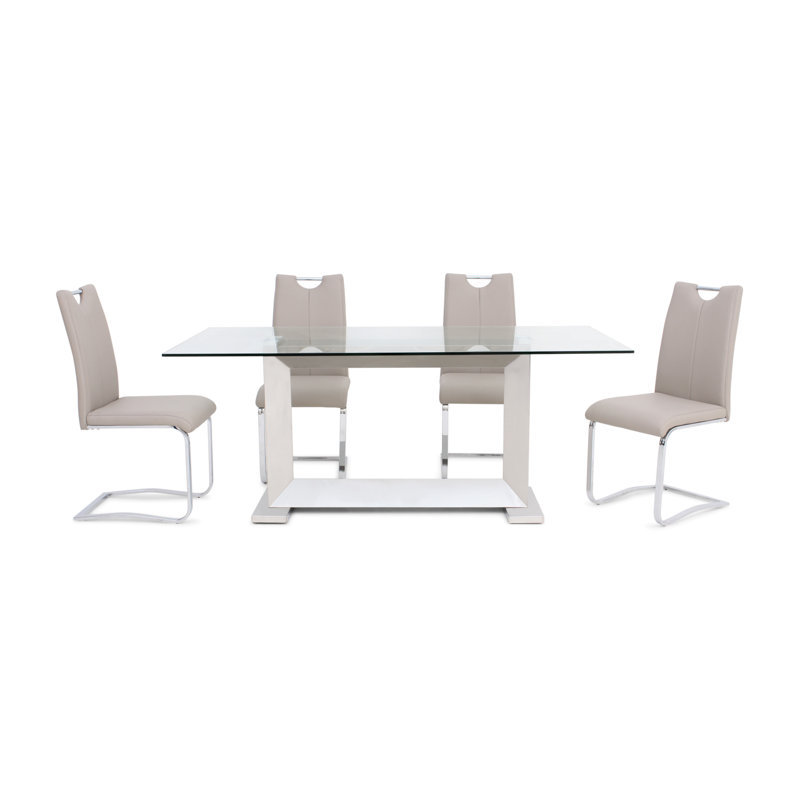 Tandra 48cm H Upholstered Side Chair in Taupe, Taupe