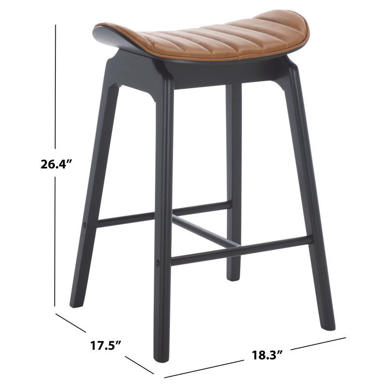 Elline Wood Counter Stool, Black