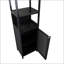 Grande armoire de rangement noire avec porte à volets et 3 tablettes à niveaux, armoire à linge de salle de bain