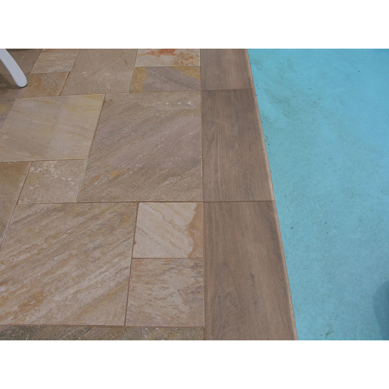 Duravia 13 in. x 24 in. x 0.79 in. Matte Porcelain Pool Coping (4.33 sq. ft./unit, 2 Piece), Briar Chestnut