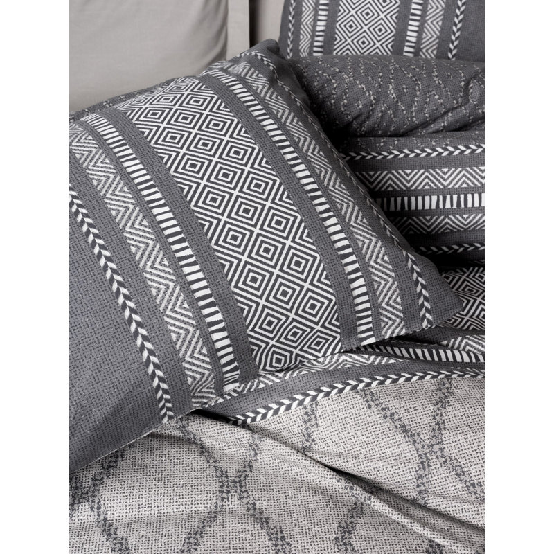 Super King Quilt Cover Set (3 Pieces), 100% Cotton Ranforce, Duvet Cover 102.4 x 86.6 inches | 145 Thread Count, Machine Washable, Envelope & Button Closure, Elegant Mink Color, Soft & Durable Bedding