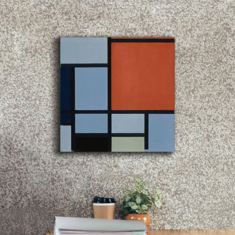 «Eunita Composition 1921 on Canvas» par Piet Mondrian, reproduction, H 18 po x l 18 po x P 0,75 po