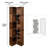 69" H L-Shaped Walnut Corner Bookcase with 5 Tiers and Remote-Controlled LED Lights