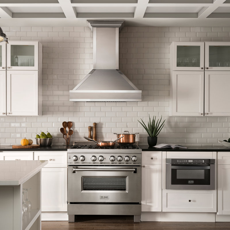 ZLINE 30 in. Designer Series Wall Mount Range Hood in Satin Stainless Steel with Mirror Accents (655MR-30)