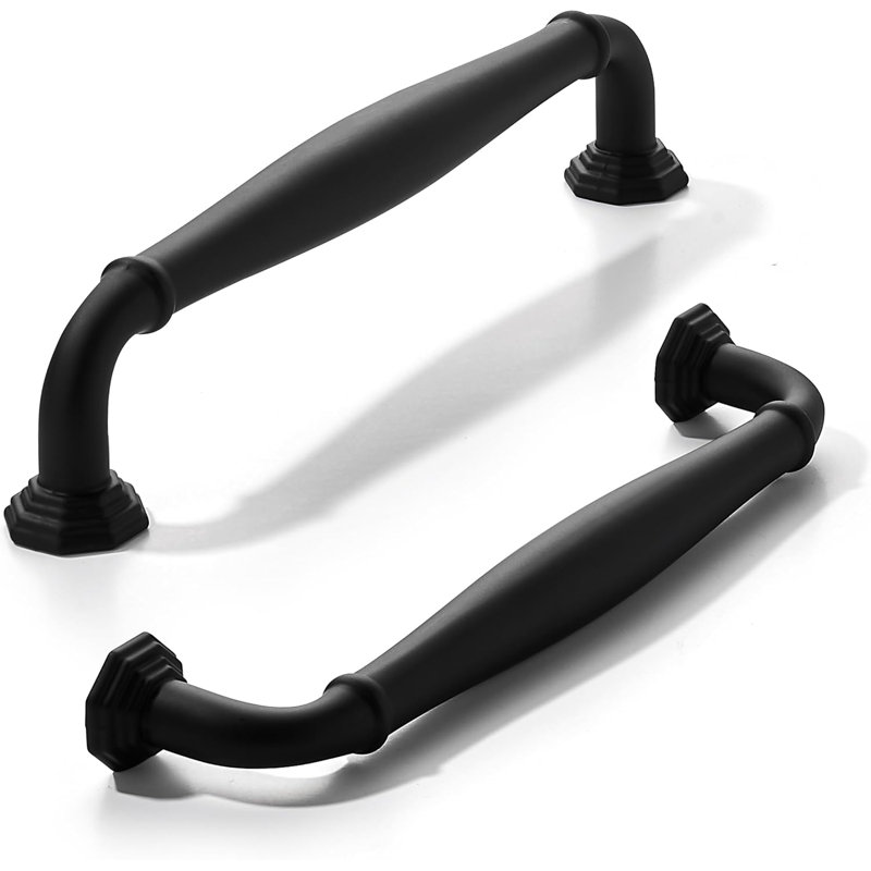 Paquet de 10 poignées d'armoire noires mates 5 po pour armoire de cuisine, Noir mat, 5 3/5"