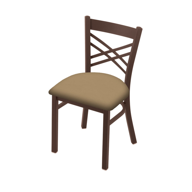 Catalina 18'' H Upholstered Metal Side Chair, Bronze, Vinyl-Canter Sand