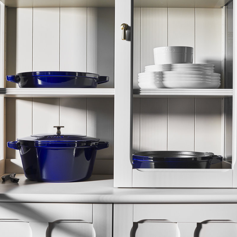 Staub Cast Iron 4-Pc Stackable Set, Dark Blue
